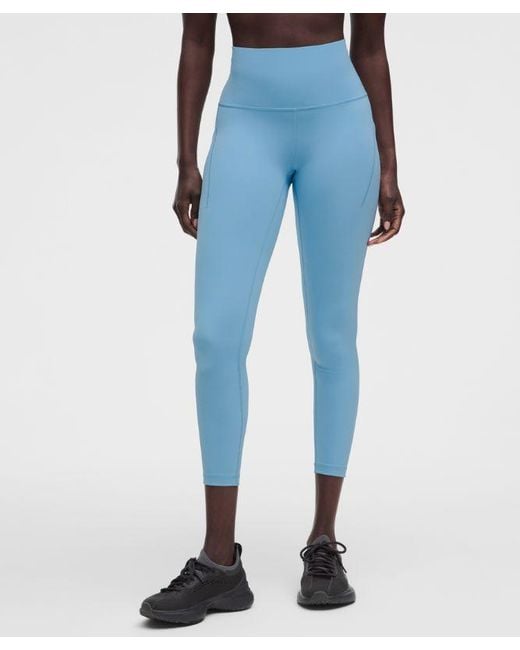lululemon athletica Blue – Wunder Train High-Rise Tight Leggings With Pockets – 25" – – Size 14