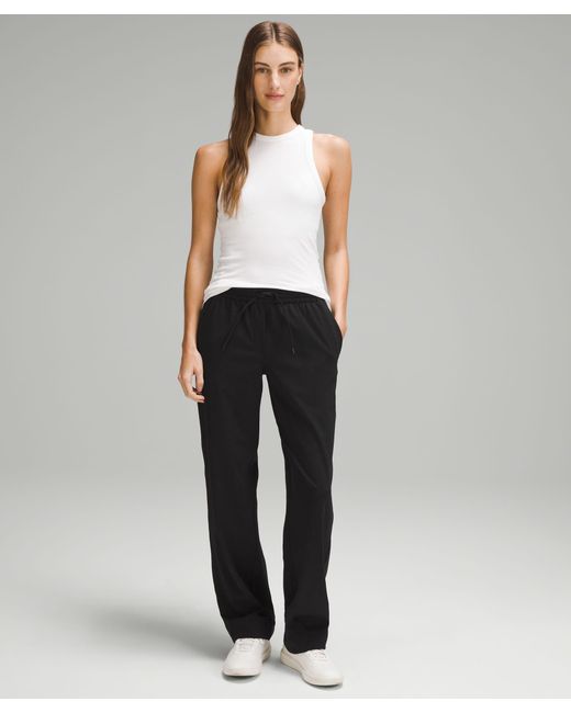 lululemon athletica Straight-leg Mid-rise Pants Luxtreme Regular - Color Black - Size M