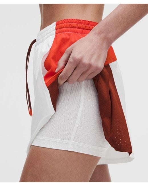 lululemon athletica Red – Court Champ Side-Pleat High-Rise Tennis Shorts – 3" – – Size Large