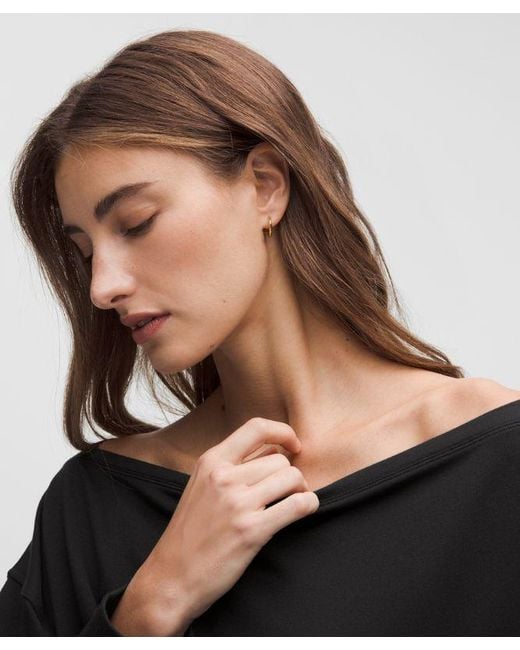 lululemon athletica Black Becalm Oversized Boatneck Long-Sleeve Shirt