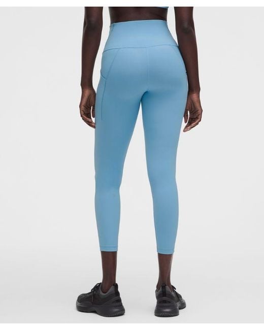 lululemon athletica Blue – Wunder Train High-Rise Tight Leggings With Pockets – 25" – – Size 14