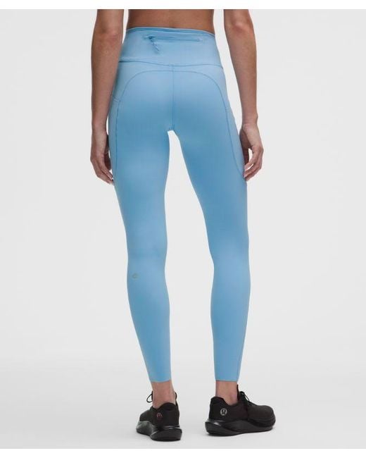 lululemon athletica Blue – Fast And Free 6-Pocket High-Rise Tight Leggings Design – 28" – – Size 14