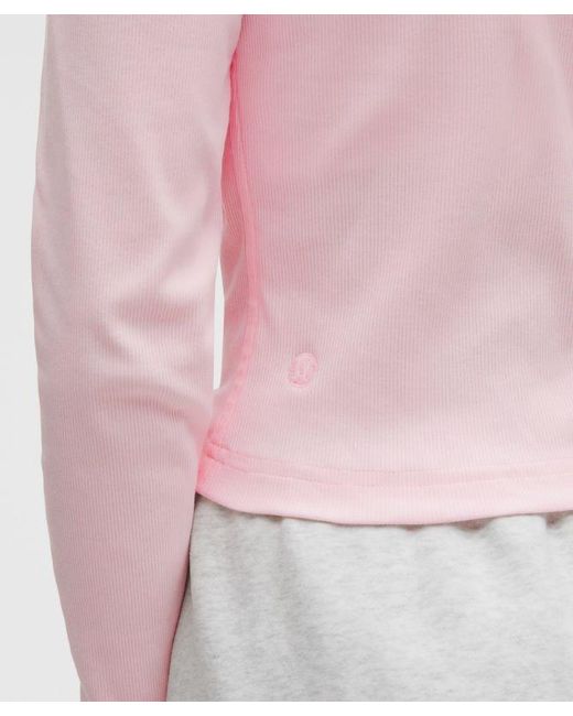 lululemon athletica Pink – Little Ribbed Long-Sleeve Tee – – Size Large