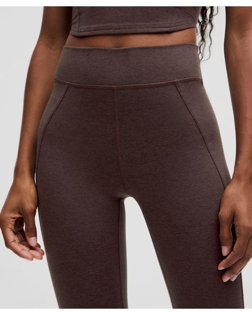 lululemon athletica Brown Softy Suedey Split-Hem High-Rise Mini-Flare Pant
