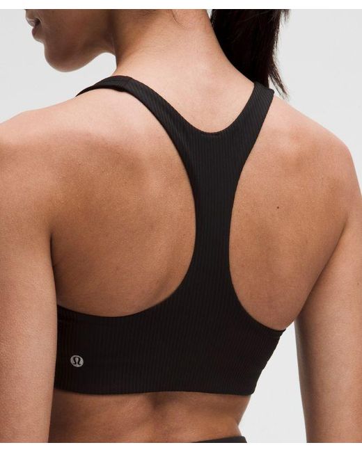 lululemon athletica Black – All-Time Hero Ribbed Sports Bra Medium Support, B/C Cup – – Size Large