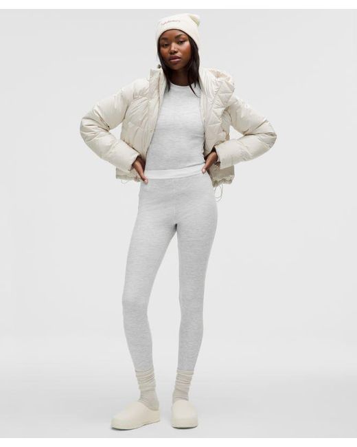 lululemon athletica White – Waffle-Knit High-Rise Base Layer Tight Leggings – 28" – Color Light/ – Size Large
