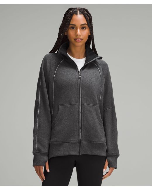 lululemon athletica Gray Scuba Oversized Funnel-neck Full Zip Long Plush