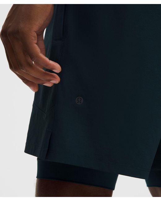 lululemon athletica Gray License To Train Lined Short 7" for men