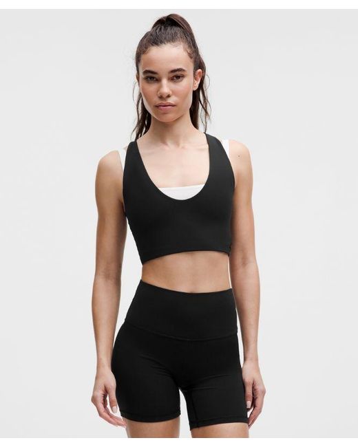 lululemon athletica Black Bend This Scoop And Cross Bra