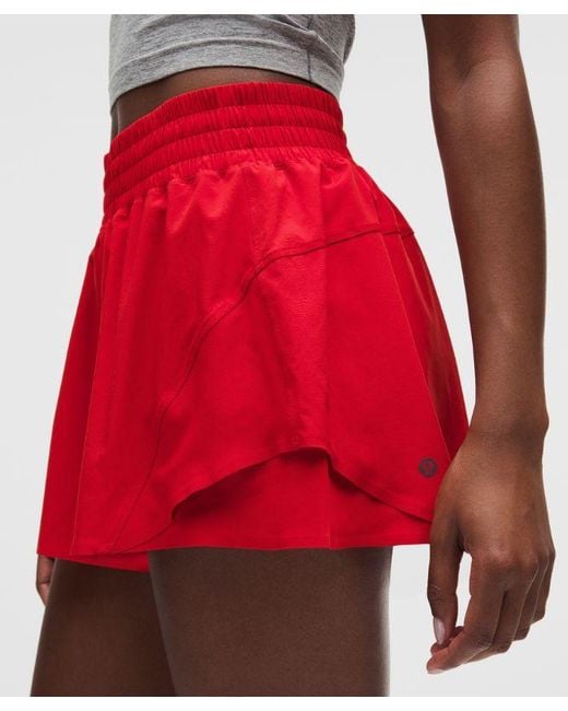 lululemon athletica Red – Shake It Out High-Rise Running Shorts – 2.5" – /Neon –