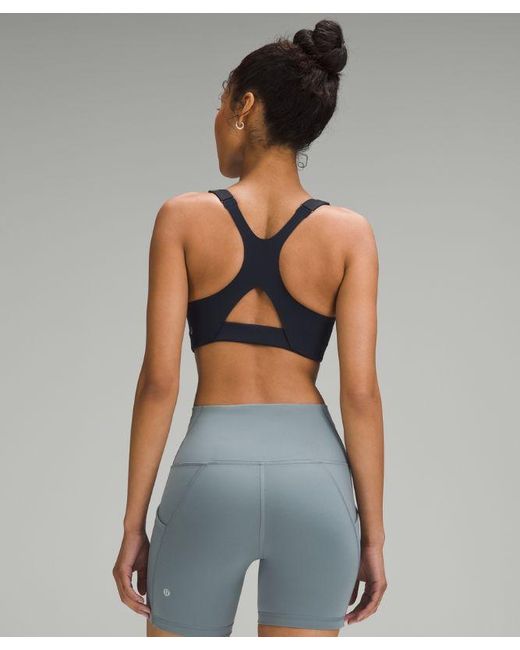 lululemon athletica Blue – Ultralu Square-Neck Workout Sports Bra Medium Support, B/C Cup – – Size 14