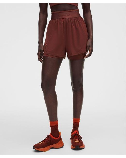 lululemon athletica Red License To Train Super-High-Rise Lined Short 3.5"
