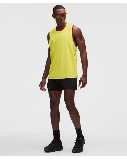 lululemon athletica Yellow Fast And Free Singlet for men