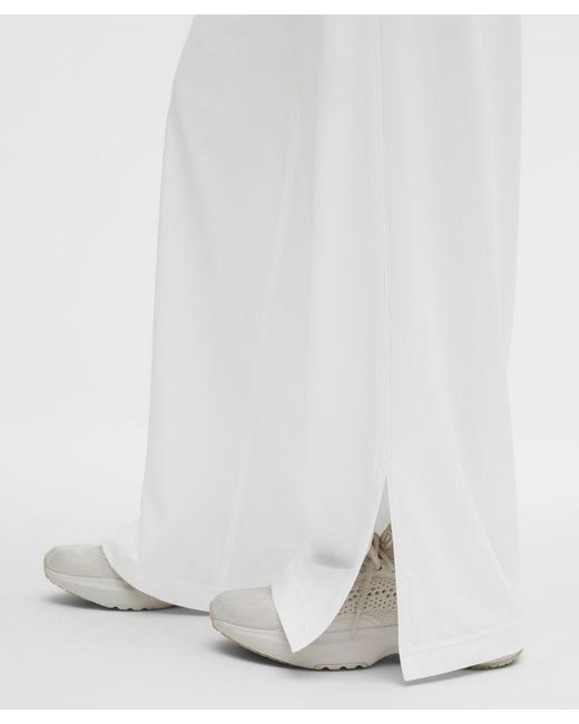 lululemon athletica White – Court Rival Wide-Leg Track Pants Regular Contrast Drawcord – – Size 14