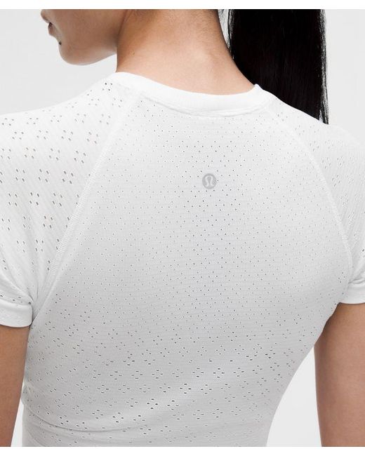 lululemon athletica White – Swiftly Tech Cropped Short-Sleeve Shirt 2.4 – – Size 4