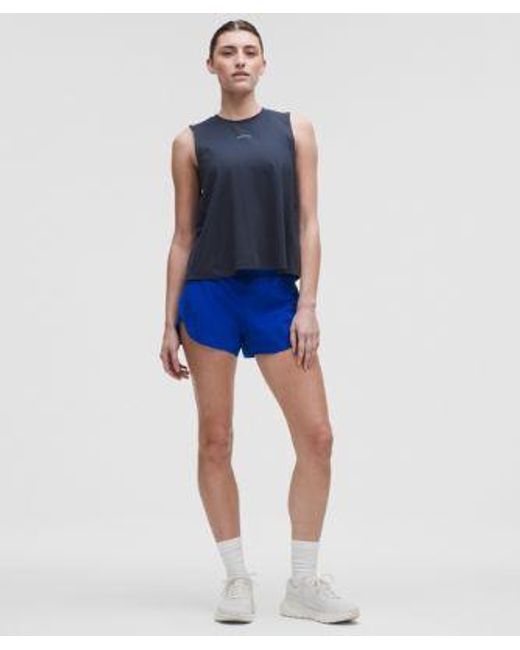 lululemon athletica Blue Pace Crush Cross-Back Graphic Tank Top