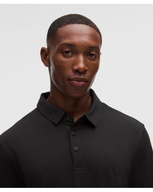lululemon athletica Black Evolution Long-Sleeve Polo Shirt for men