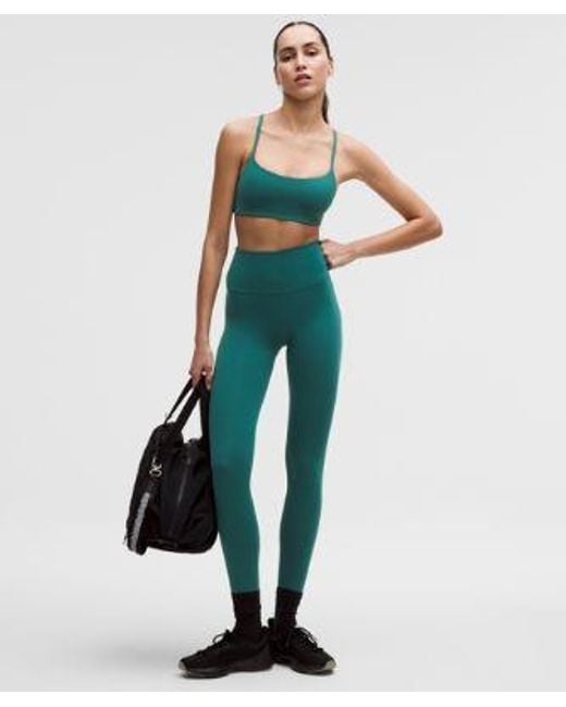 lululemon athletica Green – Wunder Train Strappy Racer Sports Bra Light Support, A/B Cup – – Size 14