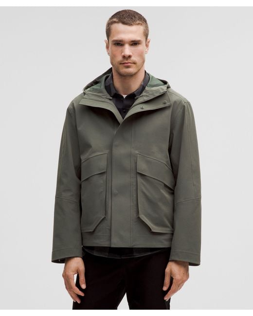 lululemon Waterproof Utility Rain Jacket in Gray for Men Lyst