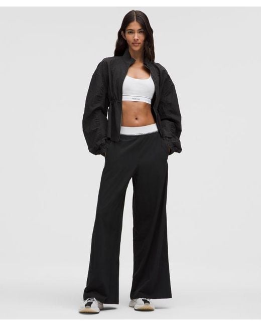 lululemon athletica Black – Swift High-Rise Wide-Leg Pants Logo Waistband – – Size Small