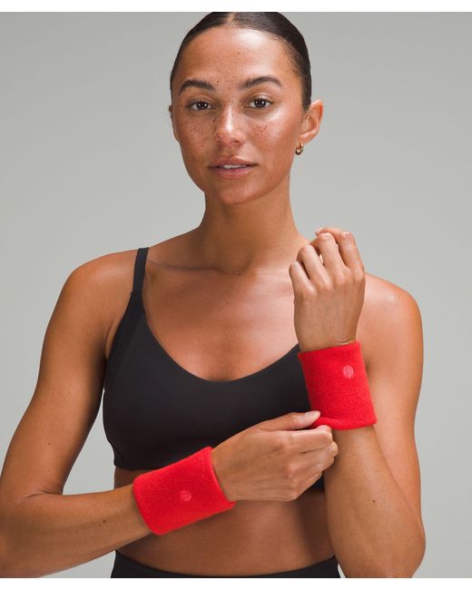 lululemon athletica Red Cotton Terry Wristband 2 Pack