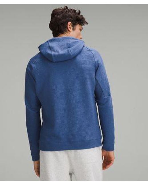 lululemon athletica Blue Textured Double-knit Cotton Hoodie for men