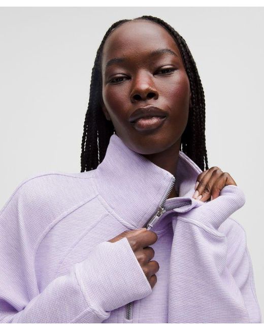 lululemon athletica Purple Scuba Cropped Funnel-Neck Half Zip
