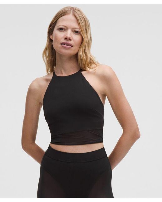 lululemon athletica Black Nulu High-Neck Mesh-Hem Tank Top