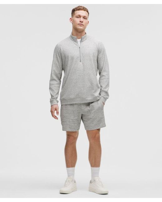 lululemon athletica Gray – Textured Double-Knit Half Zip Sweatshirt – Color Light/ – Size Large for men