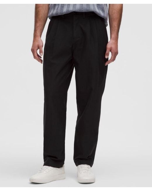 lululemon athletica Black Utilitech Twill Relaxed Pleated Trouser for men