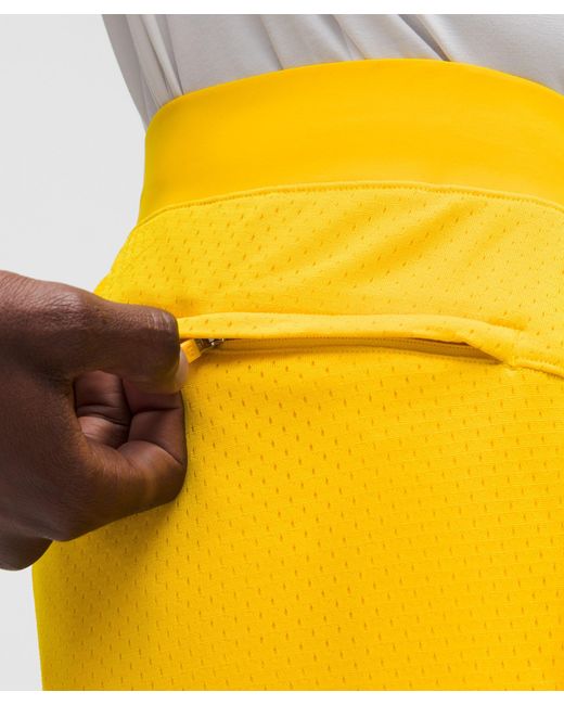 lululemon athletica Yellow Double-Layered Mesh Linerless Short 7" for men