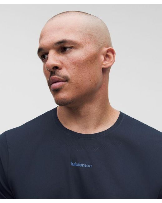 lululemon athletica Blue – Fast And Free Short-Sleeve Shirt Race Length – – Size Large for men