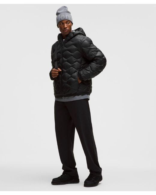 lululemon athletica Black Featherweight 900-Down-Fill Quilted Hooded Jacket for men