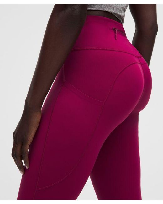 lululemon athletica Red Fast And Free 6-Pocket High-Rise Tight 28"