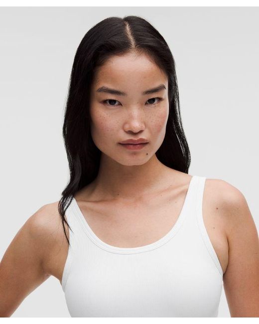 lululemon athletica White – Nulu Ribbed Scoop-Neck Sports Bra Light Support, B/C Cup – – Size Large