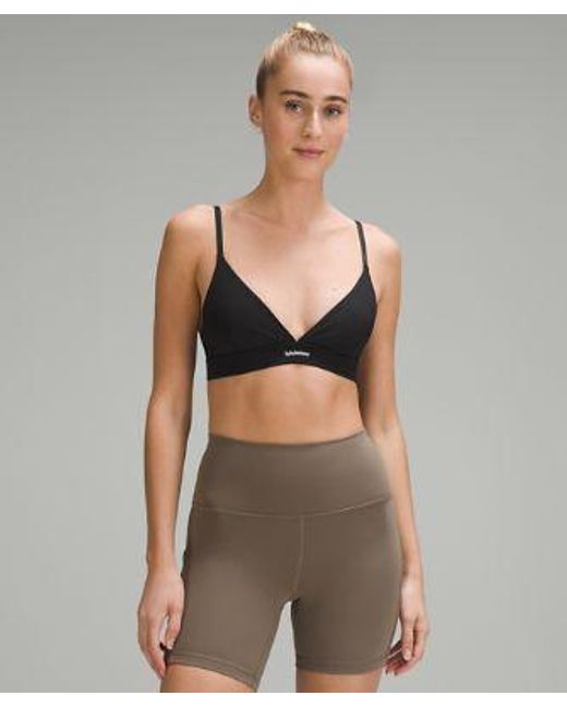 lululemon athletica Gray License To Train Triangle Sports Bra Light Support