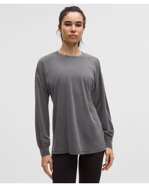 lululemon athletica Gray – Easyset Relaxed-Fit Long-Sleeve Shirt Wash – – Size 4