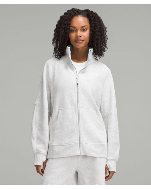 lululemon athletica Gray – Scuba Oversized Funnel-Neck Full Zip Sweater – Color Light/ –
