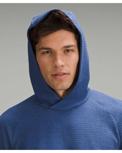 lululemon athletica Blue Textured Double-knit Cotton Hoodie for men