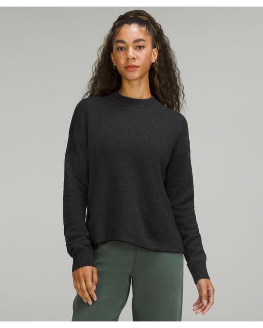 lululemon athletica Reversible Double-knit Crew Neck Sweater in Black
