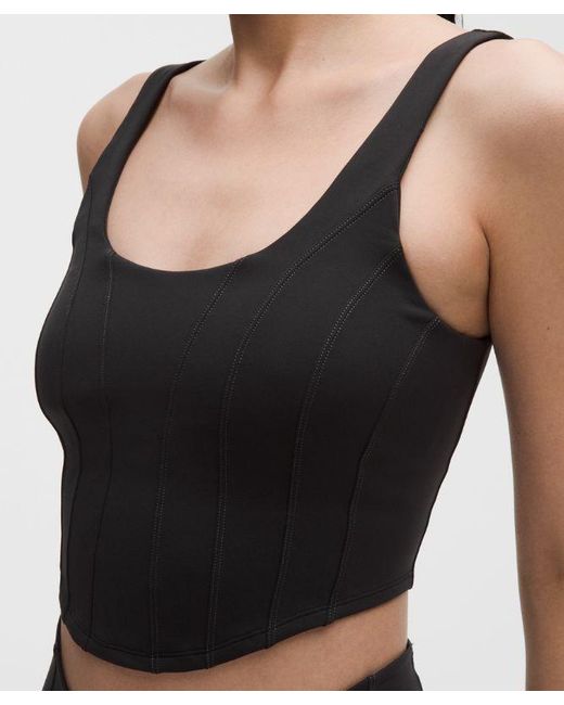 lululemon athletica Black Ultralu Corset-Stitch Tank Top