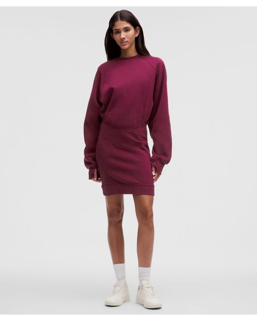 lululemon Scuba Long-Sleeve Dress in Red | Lyst