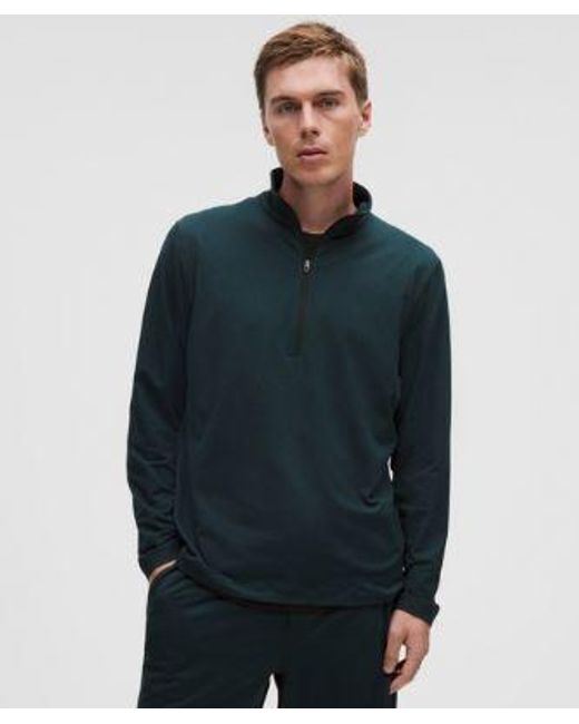lululemon athletica Blue – Soft Jersey Half Zip Long-Sleeve Top – – for men