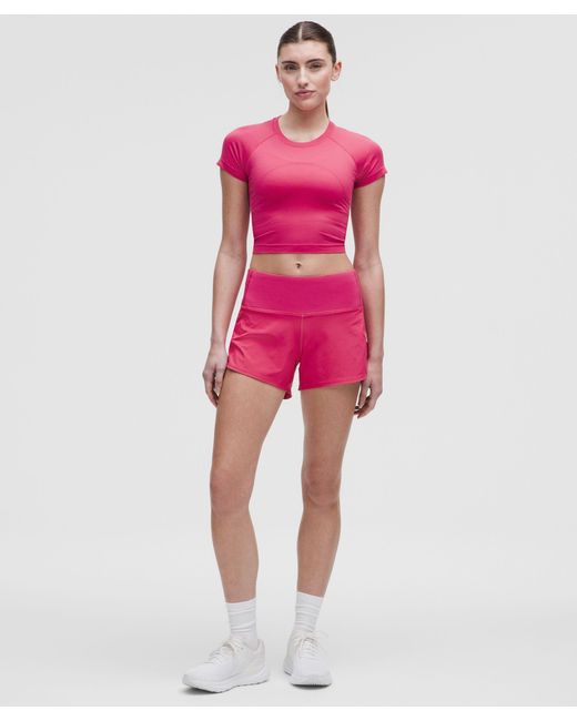 lululemon athletica Pink Swiftly Tech Cropped Short-Sleeve Shirt 2
