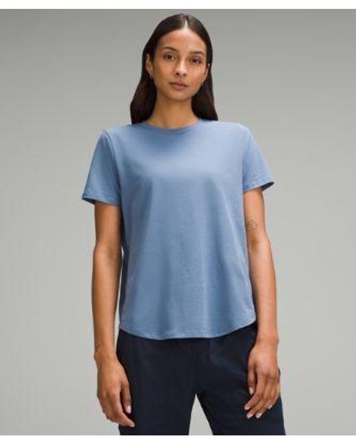 lululemon athletica Blue Love Curved-hem Crewneck T-shirt