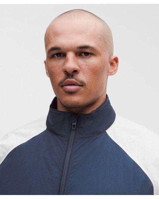 lululemon athletica Blue – Nylon Oversized Track Jacket – – Size Large for men