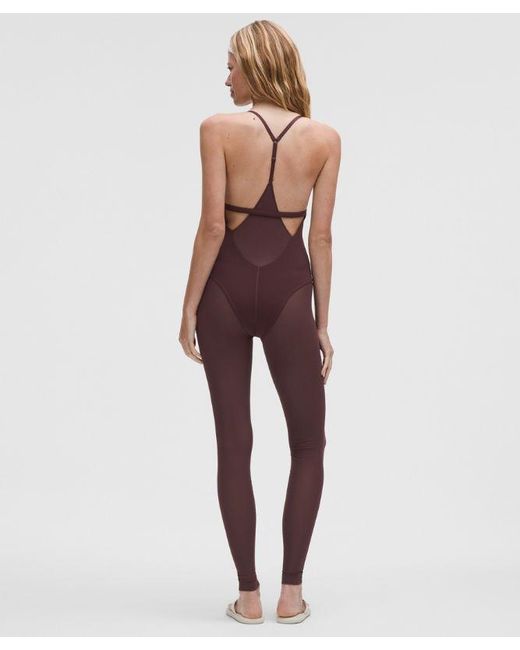 lululemon athletica Purple Nulu Mesh-Leg Bodysuit 28"
