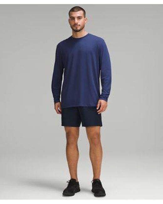 lululemon athletica Blue – 'License To Train Relaxed-Fit Long-Sleeve Shirt – – for men