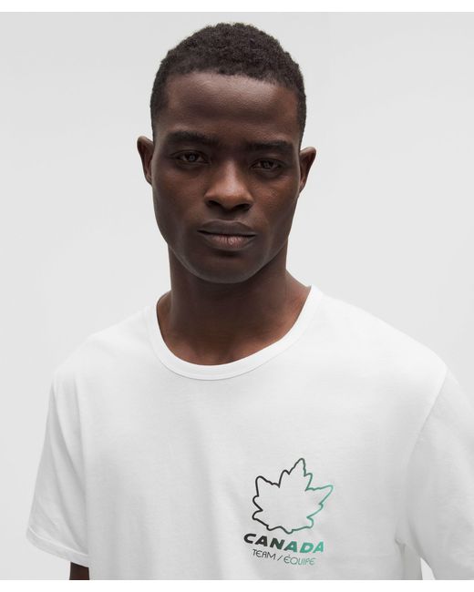 lululemon athletica White Team Canada Cotton Jersey Graphic T-Shirt for men