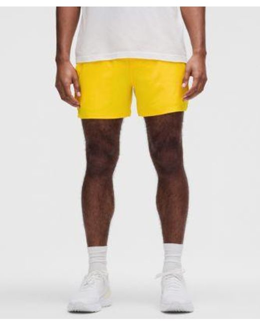 lululemon athletica Yellow – Pace Breaker Linerless Shorts – 5" – – Size 6 for men